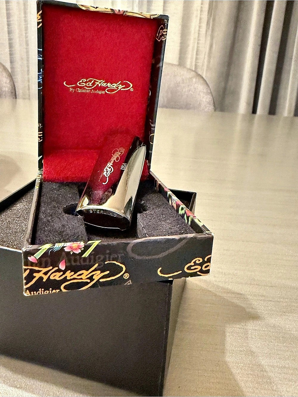 Ed Hardy Silver lighter case new in box